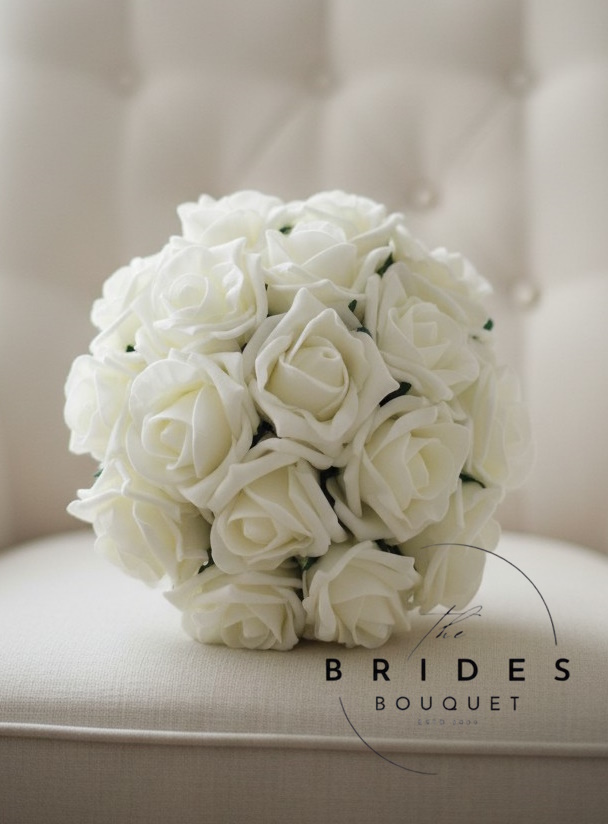 faux rose wedding bouquets artificial bridesmaid bouquets ivory cream