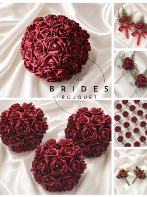 artificial wedding flower package by the brides bouquet uk 30 piece faux rose low cost wedding bouquet package