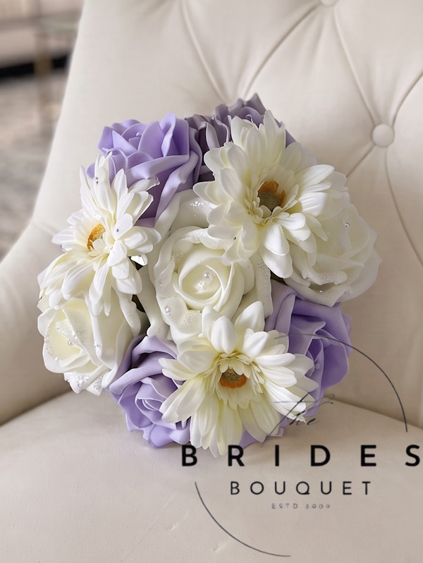 flower girl posy bouquets artificial roses with mini silk gerbera