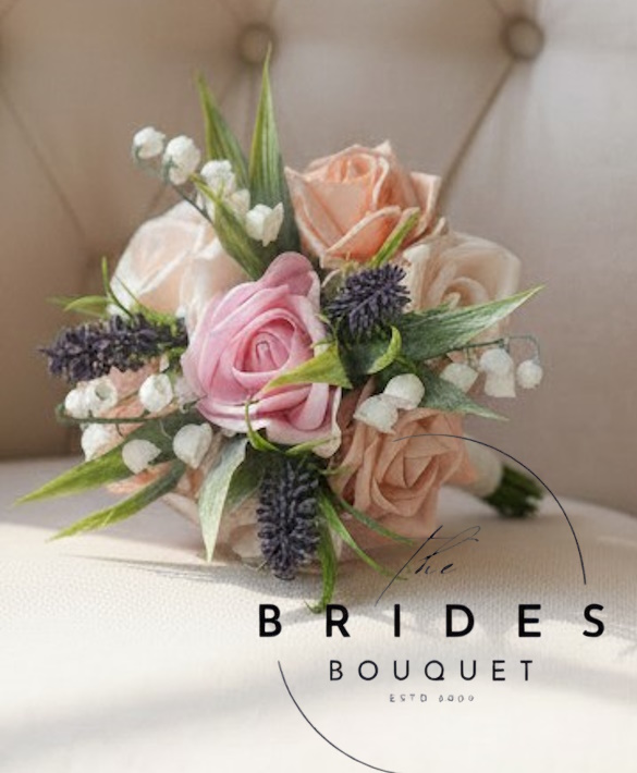 lavender lily of the valley and rose wedding bouquets for flower girls