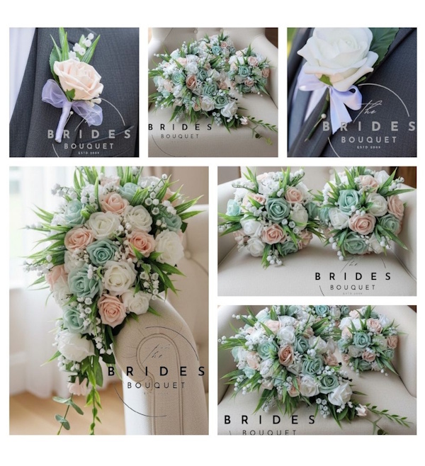 wedding flower package of artificial flowers 14 piece rose calla lily and filler flower any colours