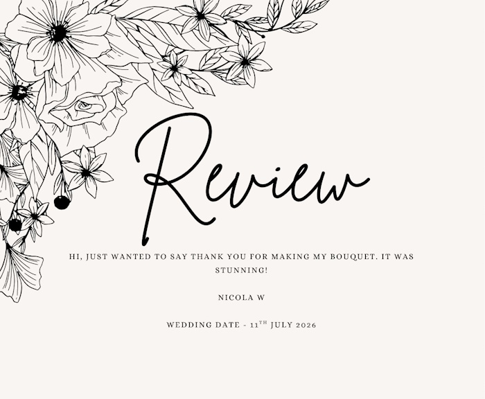 wedding flower reviews of real life bride Nicola Williams Danielle bridal flowers uk