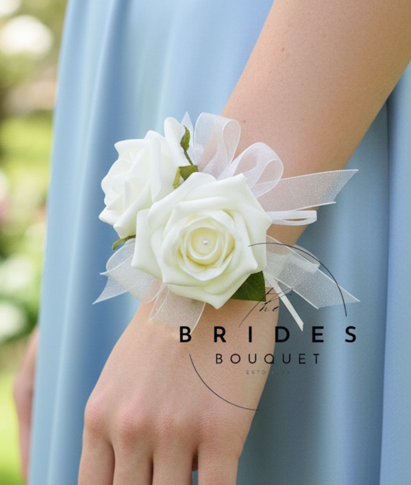 artificial rose wedding wrist corsage any colour bracelet flowers