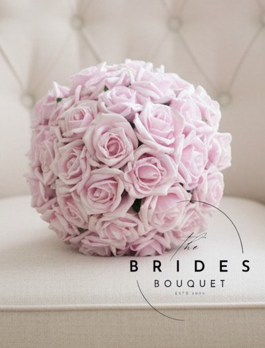 pastel pink rose wedding bouquet of artificial roses uk