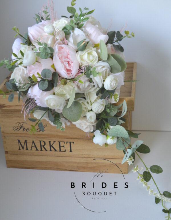 silk flower bridal tear bouquet custom colours roses peonies artificial teardrop bouquets