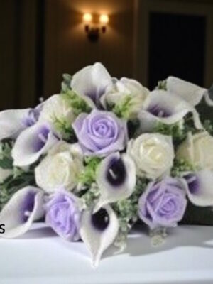 wedding venue table arrangement real touch calla lily and roses in your chosen colours