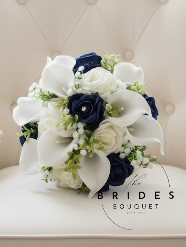 bridesmaids size bouquets of artificial roses calla lily and baby breath gyp any colours