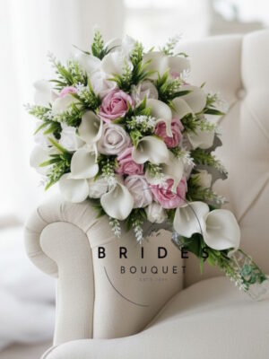 artificial wedding bouquet brides teardrop silk flower bouquets