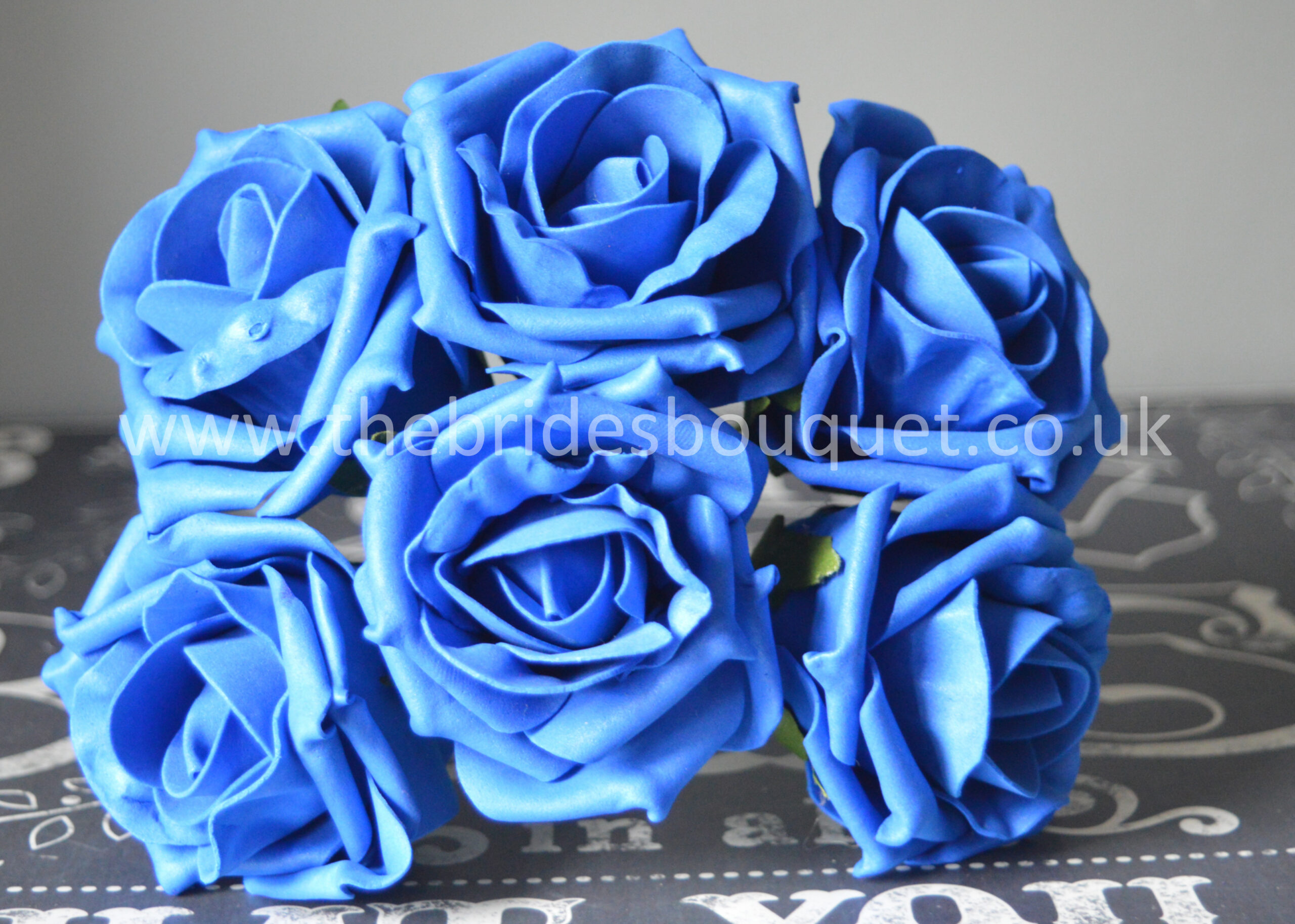 Foam Roses Colourfast Foam Flowers Royal Blue Rose Bunch