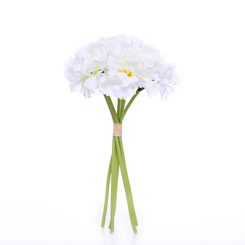 SILK FLOWERS IVORY CARNATION BUNDLE OF 6 31CM