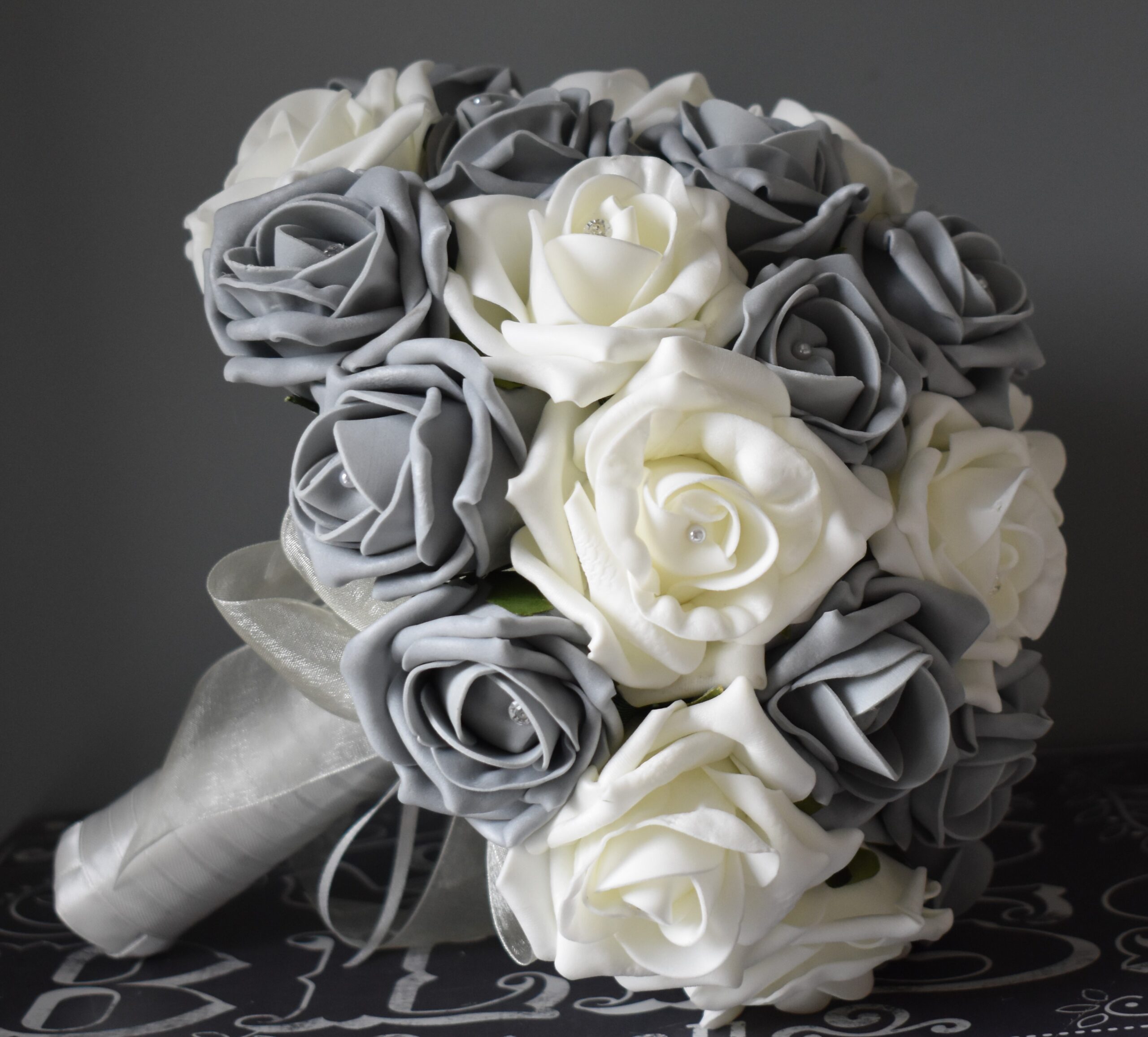 Silver or Grey Wedding Bouquets - Best Artificial Bridal Flowers