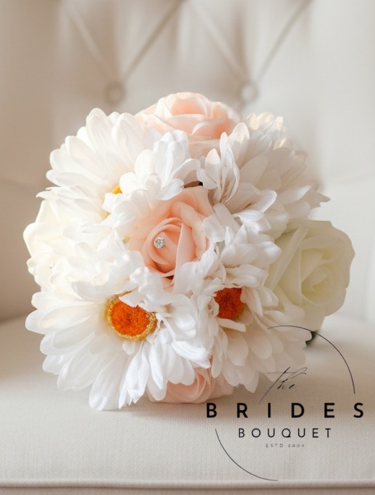 flower girl bouquet of silk gerbera and artificial roses any colour artificial wedding flowers