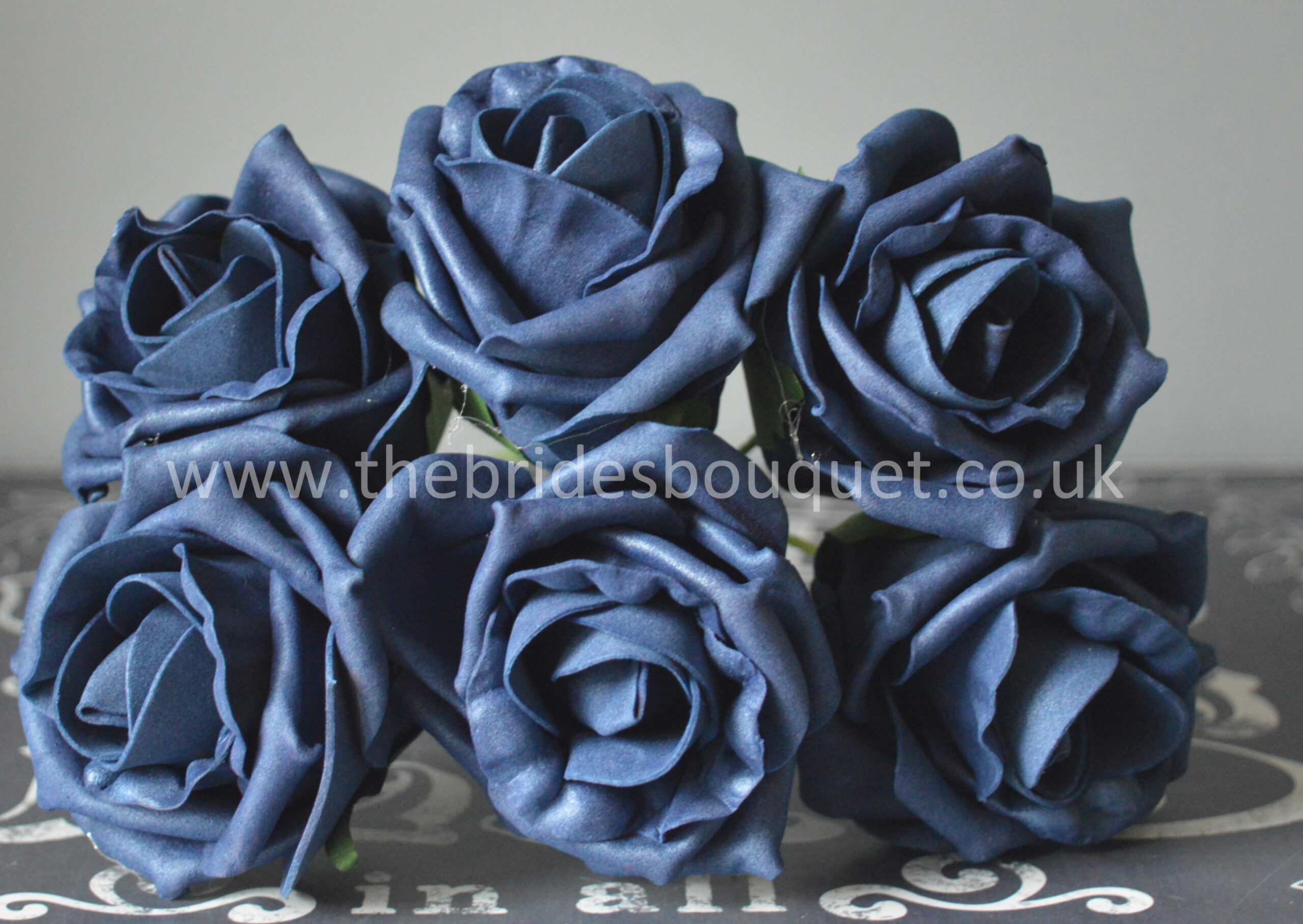 Foam Roses Colourfast Foam Flowers Navy Blue Rose Bunch