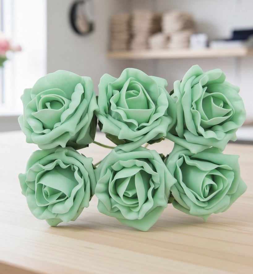 mint green polyfoam roses uk