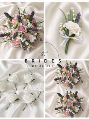 any colour low cost artificial bridal flowers with buttonholes