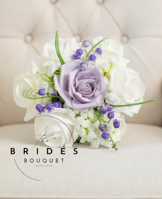 bluebell and rose flower girl bouquets with baby breath artificial bridal flowers uk