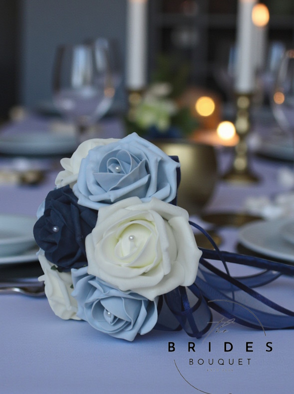 flowergirl bouquet of artificial fake foam roses any 3 colours flower girl bouquets