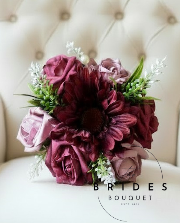 gerbera astilbe and rose artificial wedding bouquets