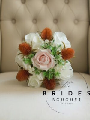 orange thistle flower girl bouquet uk