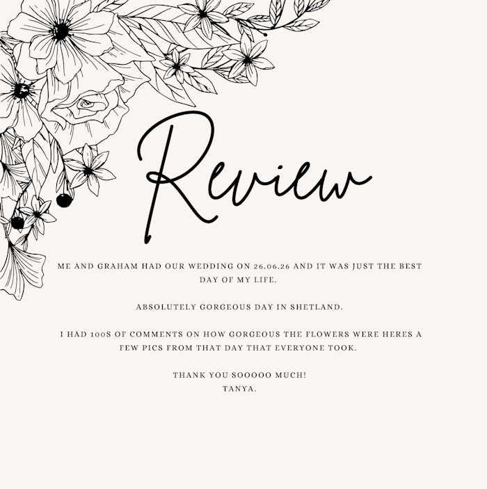 real life review of the brides bouquet uk wedding flowers by scottish bride and groom tanya and graham
