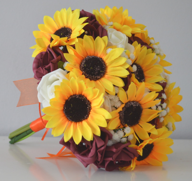 Wedding Flower Collection Faux Sunflower & Rose Package