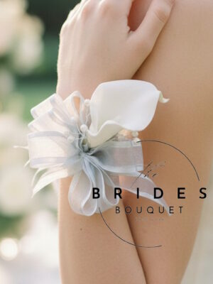 Calla lily wrist corsage real touch calla flower bracelet