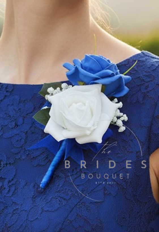 artificial rose and baby breath wedding corsage double flower with white gyp
