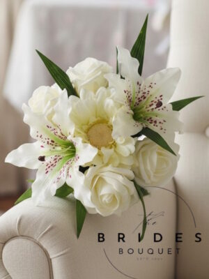 artificial wedding bouquets silk bridesmaid flowers lily rose gerbera