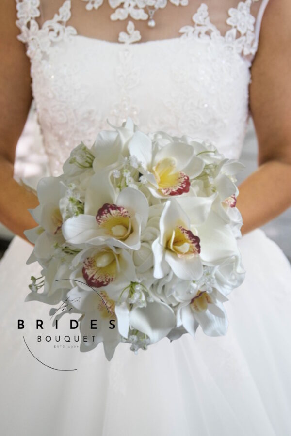 cymbidium orchid rose calla lily bridal bouquets artificial wedding flowers