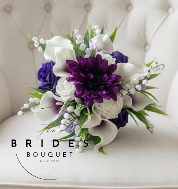 bridesmaid size bouquets artificial bridal flowers uk gerbera calla rose lily of the valley