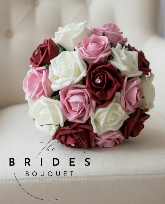 bridesmaids bouquets of any colour foam roses budget bridal flowers uk the brides bouquet