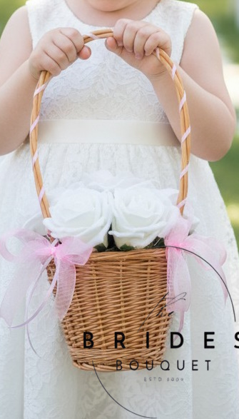 flower girl basket small rose wedding flowers for bridesmaids budget bridal basket with roses