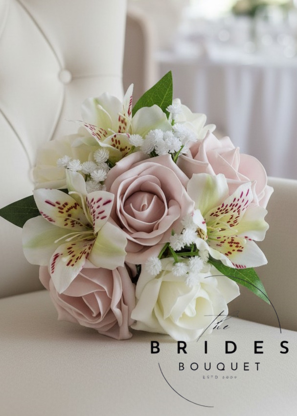 alstroemeria and rose wedding bouquets artificial flower girl posy