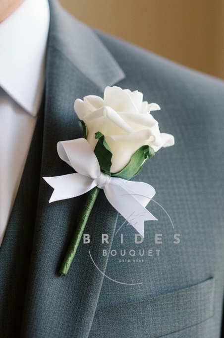 budget wedding flowers guest buttonholes faux artificial rose any colour