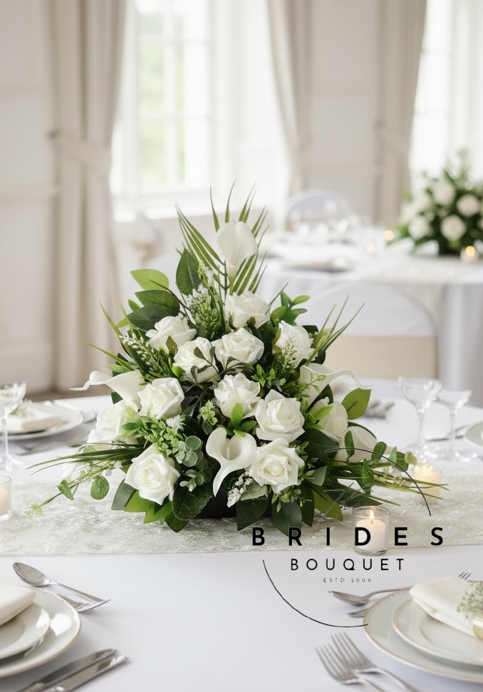 pedestal style artificial table arrangements any colour bridal flower