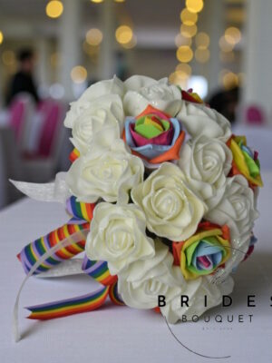 multi colour wedding boquuet lbqt bride