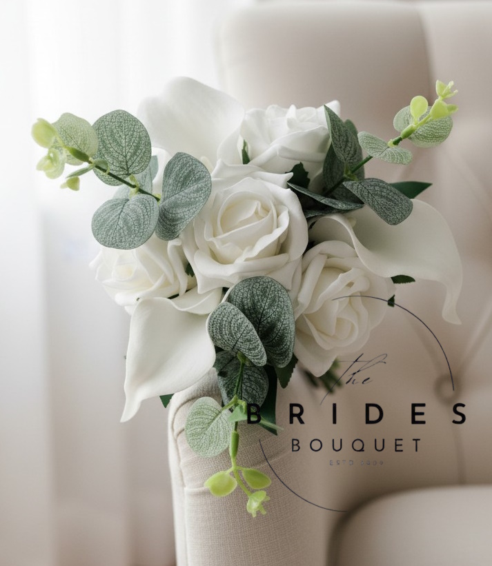 flower girl bouquets of roses calla lily and eucalyptus artificial wedding bouquets uk