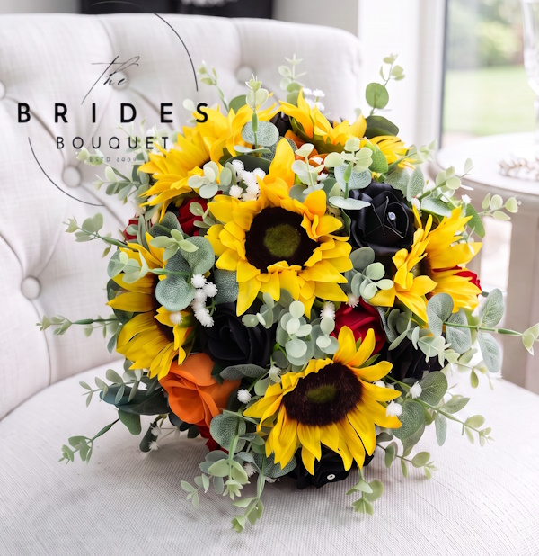 silk sunflowers artificial roses and foliage natural look fake bridal flowers uk