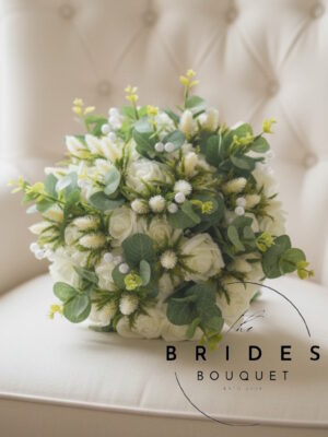 thistle an rose artificial bridal bouquet ivory roses scottish thistles