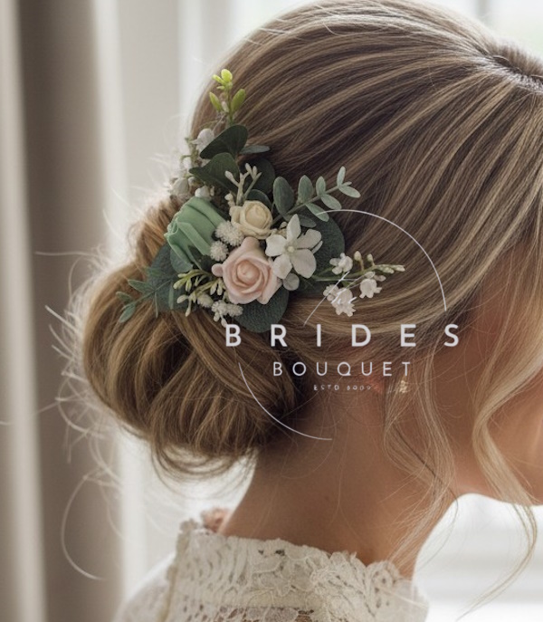 bridal hair comb rosebuds lily of the valley wedding hair accessory