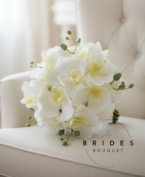 ivory silk orchid and faux rose weddng boquuets custom colour bridal flowers ivory silk orchid and rose wedding bouquet artificial bridal flowers for bride to be