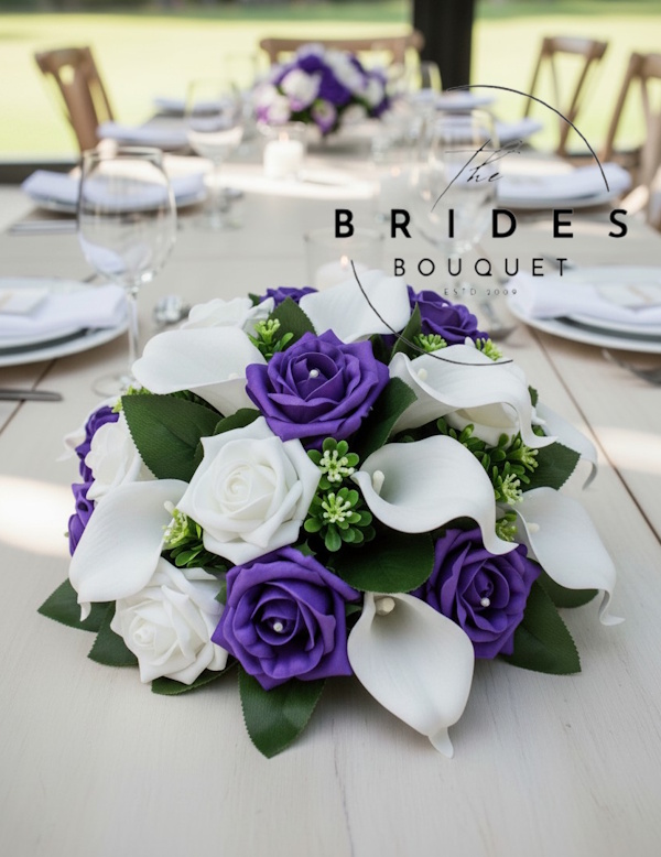rose and calla lily artificial table flower arrangements for wedding venue dressing