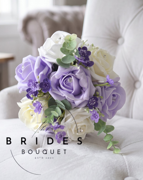 rose and coloured gypsophila wedding bouquets with eucalyptus artificial flower girl posy artificial flower girl bouquets uk