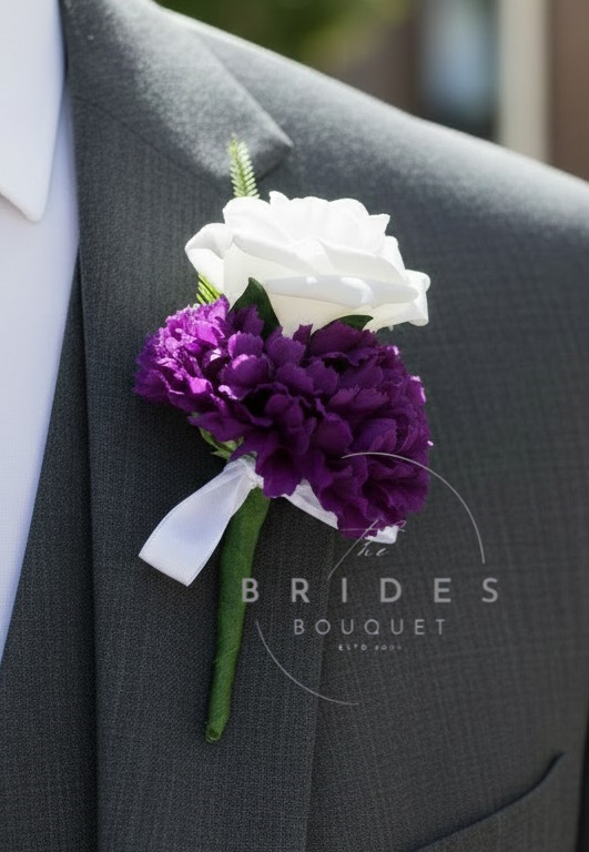 silk carnation and artificial wedding buttonhole any colours