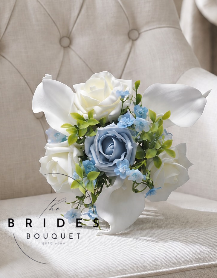 artificial calla lily rose and coloured gypsophila flower girl bouquets uk