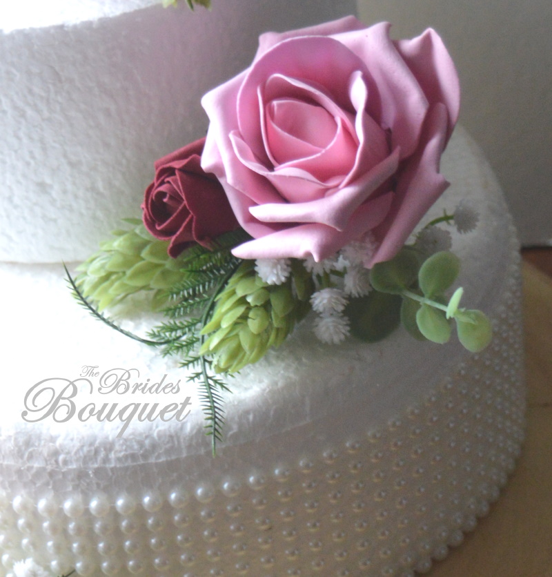 Artificial Flowers Wedding Cake Arrangements Rose & Hops