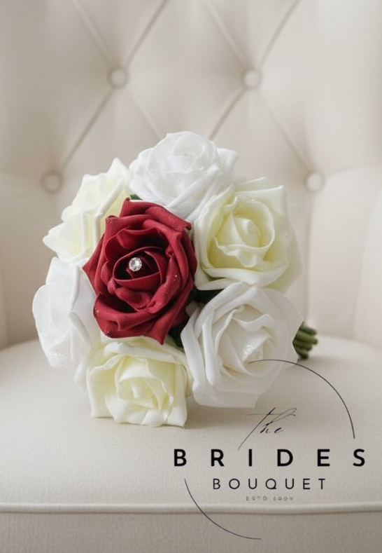 flower girl bouquets 3 colour rose artificial flowers burgundy ivory white