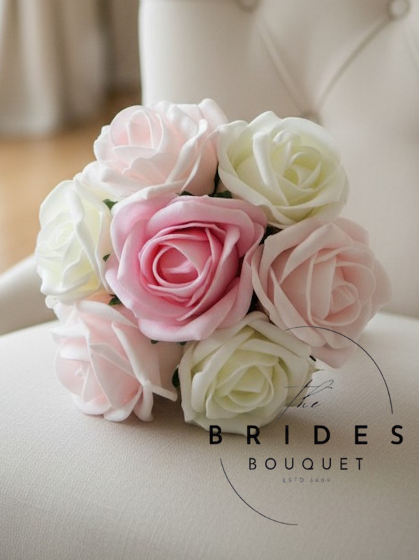 flower girl posy bouquets any 3 colours pink example artificial roses