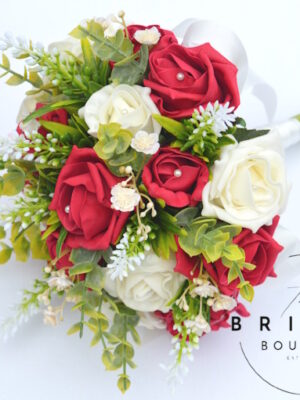 Boho Bridesmaid Bouquet Artificial Roses, Astilbe & Eucalyptus