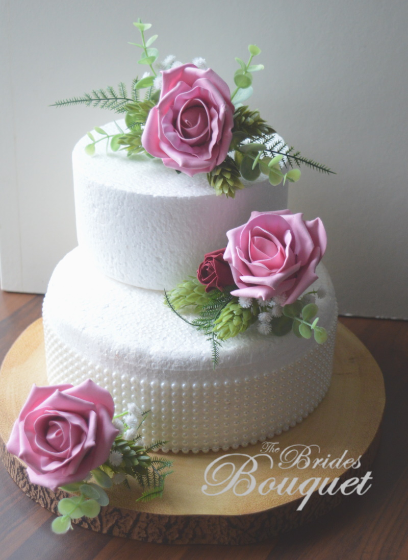 Artificial Flowers Wedding Cake Arrangements Rose & Hops